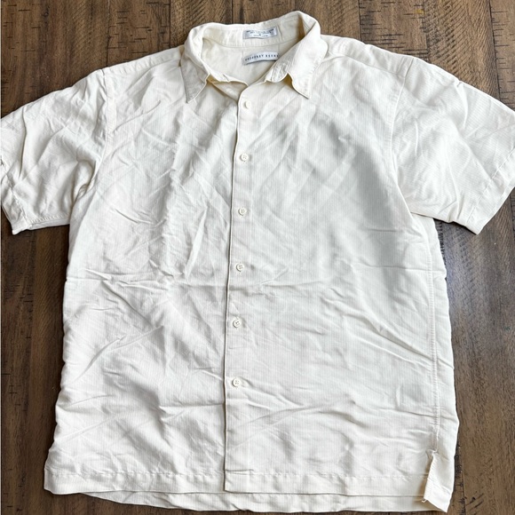 Geoffrey Beene Men's Casual Cream Button Down Shirt - Picture 13 of 13